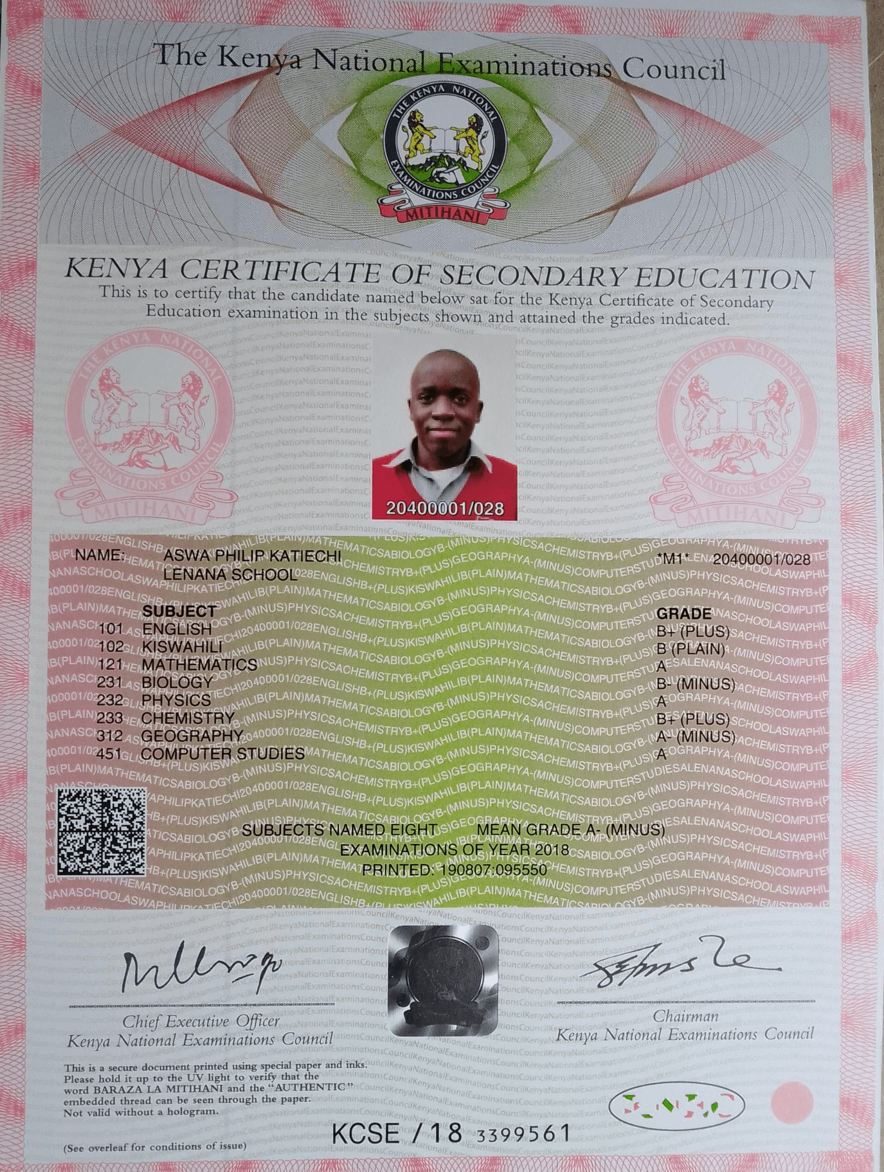 Academic Certificate 2